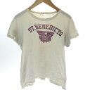 □□【中古】50~60s RUSSELL Tシャツ Southernタグ 染み込みプリント SIZE M ホワイト Cランク