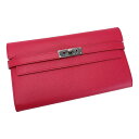 ☆☆【中古】HERMES エルメス ケリー ヴォーエプソン A刻印 ローズティリアン 長財布 レディース シルバー金具 Bランク