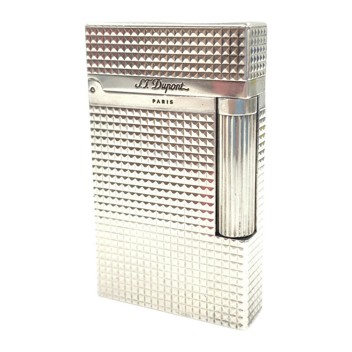 〇〇【中古】S.T.Dupont エステーデュポン ライン2 ダイヤモンドヘッドカット ガスライター 16184 シルバー 現状渡し Cランク