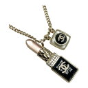 ☆☆【中古】CHANEL シャネル ココマーク リップチャーム ネックレス A22/C ゴールド メタル ラインストーン ロングネックレス Bランク
