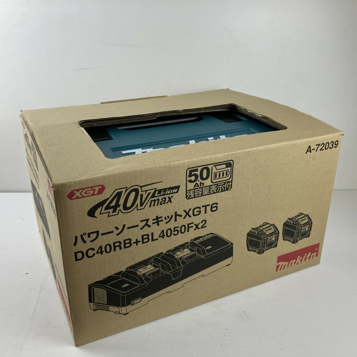ЗЗ【中古】MAKITA マキタ 40v 5.0Ah パワーソースキット バッテリーx2 充電器 ケース A-72039 XGT6 Sランク