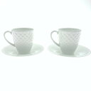 〇〇【中古】Wedgwood ウェッジウッド NIGHT&DAY カップ ソーサー 2個 セット ホワイト Aランク