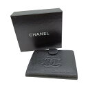 ◎◎【中古】CHANEL シャネル 二つ折り財布 がま口財布 ココマーク キャビアスキン ブラック Cランク
