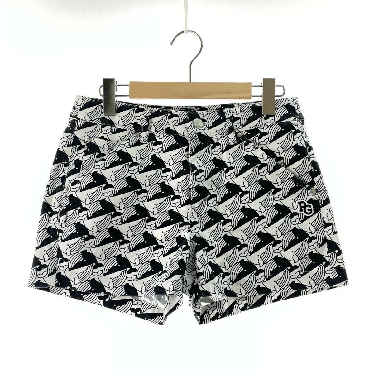 〇〇【中古】PEARLY GATES パーリーゲイツ ゴルフウエア レディース ショートパンツ くじら柄 サイズ0 ..