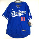 ◎◎【中古】NIKE ナイキ ロサンゼルス・ドジャース 山本由伸 背番号18 レプリカユニフォーム タグ付き サイズ44 ブルー Aランク