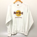 □□【中古】90s HARD ROCK CAFE スウェット SIZE L MADE IN USA 古着 ホワイト Cランク