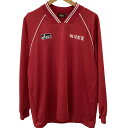 【中古】asics アシックス 旭川実業 サッカー 練習着 SIZE O レッド Bランク