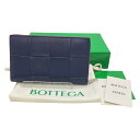 ◎◎【中古】BOTTEGA VENETA ボッテガヴェネタ カセット ジップアラウンドウォレット ネイビー Bランク