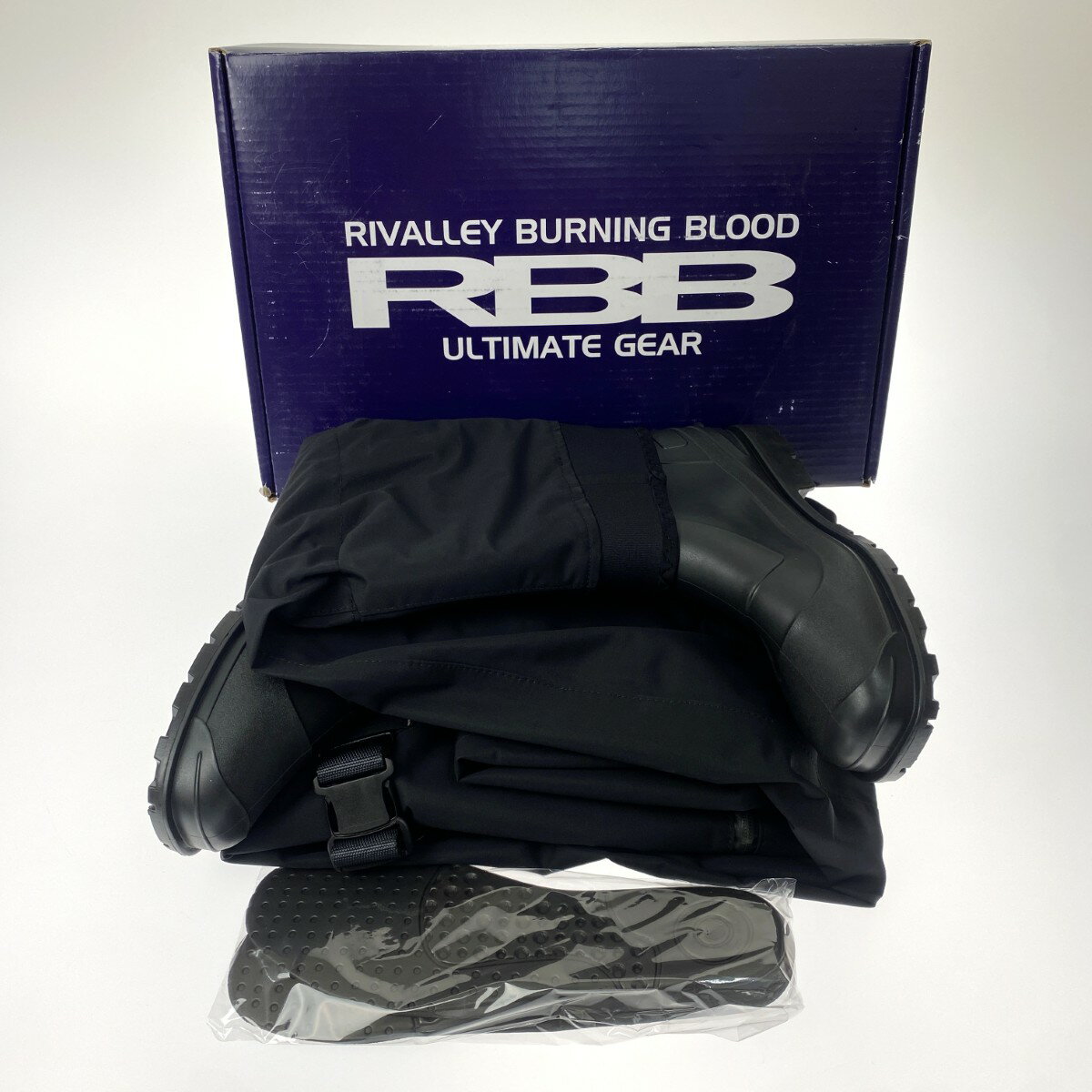 ##【中古】Rivalley リバレイ RBB アクアマックスサーフウェーダー 7620 ブラック サイズ3L(28.5cm) Sランク