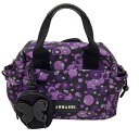 【中古】ANNA SUI アナスイ レディース ハンドバッグ ポーチ付き パープル×ブラック Bランク