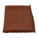 ☆☆【中古】LOUIS VUITTON ルイヴィトン ショール モノグラム M71338 ブラウン シルク/ウール ストール Cランク