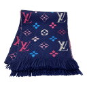 ☆☆【中古】LOUIS VUITTON ルイヴィトン エシャルプ ロゴマニア レインボー モノグラム マフラー ウール/シルク ストール Cランク