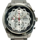 ☆☆【中古】ORIENT オリエント クロノグラフ デイト TT0U-C2-B シルバー クォーツ メンズ 腕時計 Cランク