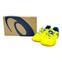 ◆◆【中古】asics アシックス フットサルシューズ 27cm トレーニング靴 サッカー イエロー x ブルー Bランク