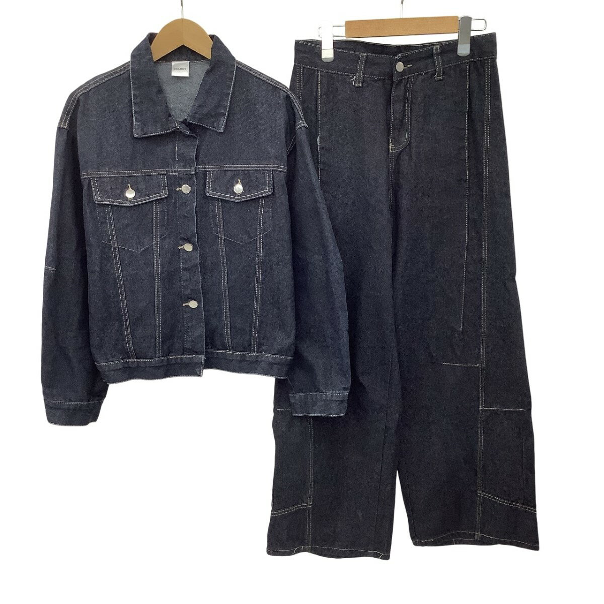 【中古】CRAMMY クラミー メンズ レディース デニム セットアップ SIZE M Bランク