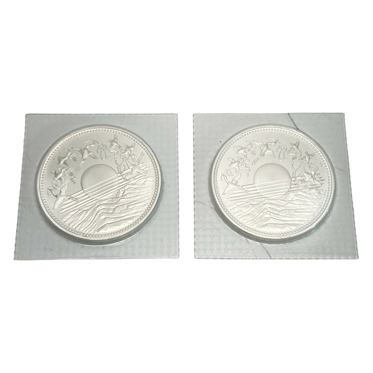 ☆☆【中古】造幣局 天皇陛下御在位60年 昭和61年 1万円銀貨 2枚セット ブリスターパック入り 壱万円 純..