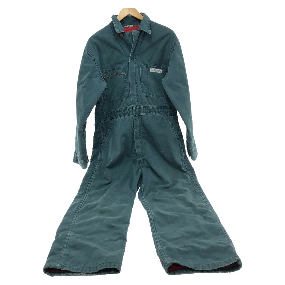 □□【中古】50~60s SNO KING パンツ オールインワン 42 フロントCONMARジッパー ポケット菱形TALON 古着 グリーン Cランク