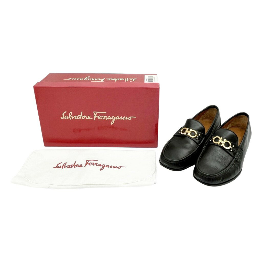 ◆◆【中古】Salvatore Ferragamo サルヴァトーレフェラガモ ガンチーノローファー レディース 箱付 0062552 ブラック Bランク