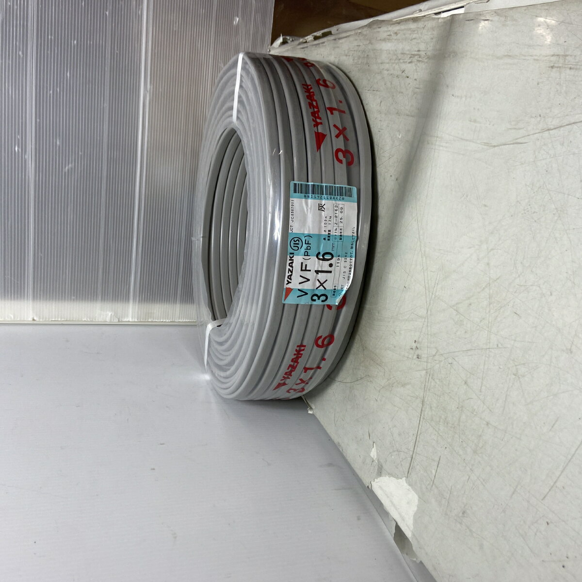 ΦΦ【中古】YAZAKI VVFケーブル YAZAKI 未使用品(S) 3芯 1.6mm×100m Sランク