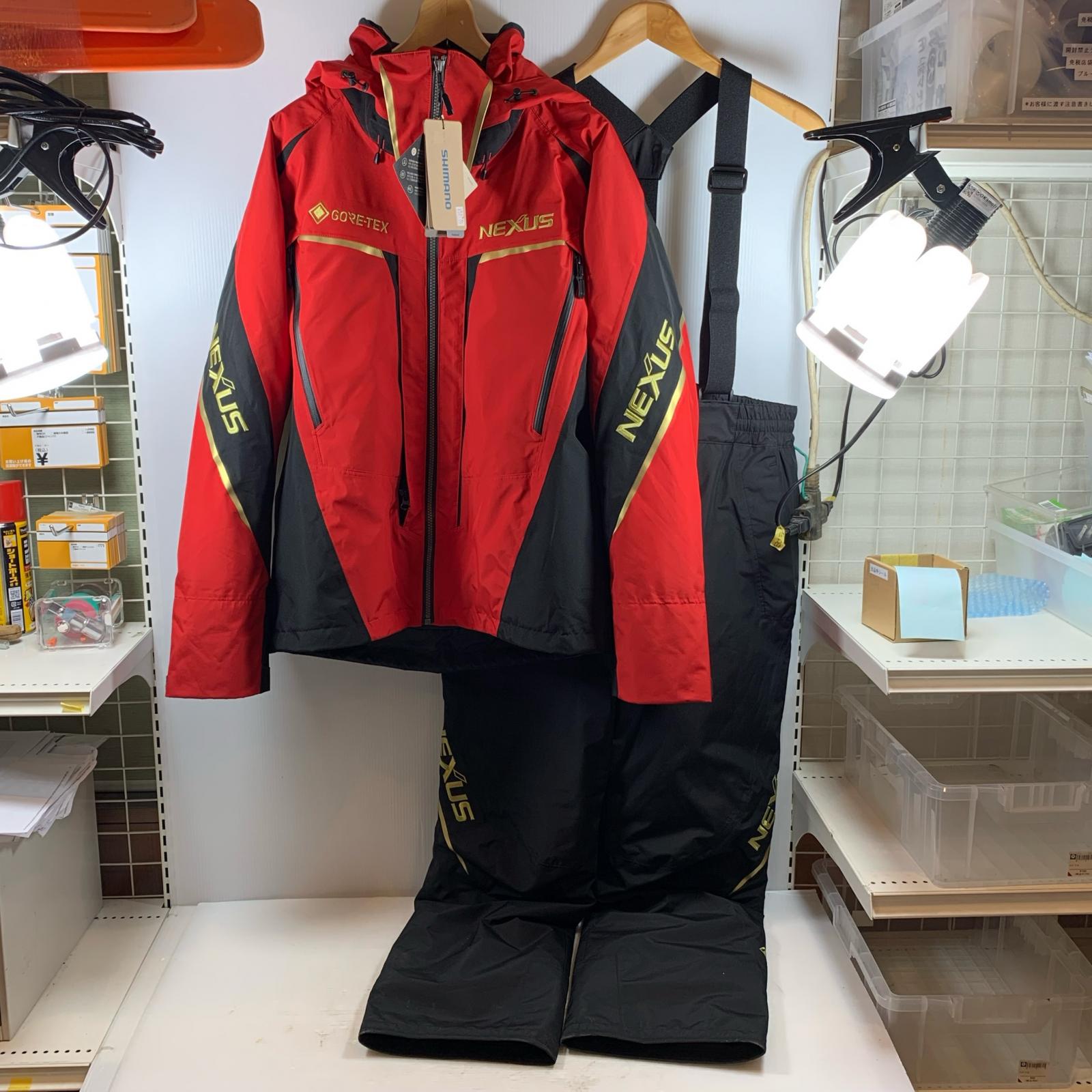 ττ【中古】SHIMANO シマノ 釣り用品 フィッシングウェア 上下セット/RB-150X/ゴアテックス レッド Bラ..
