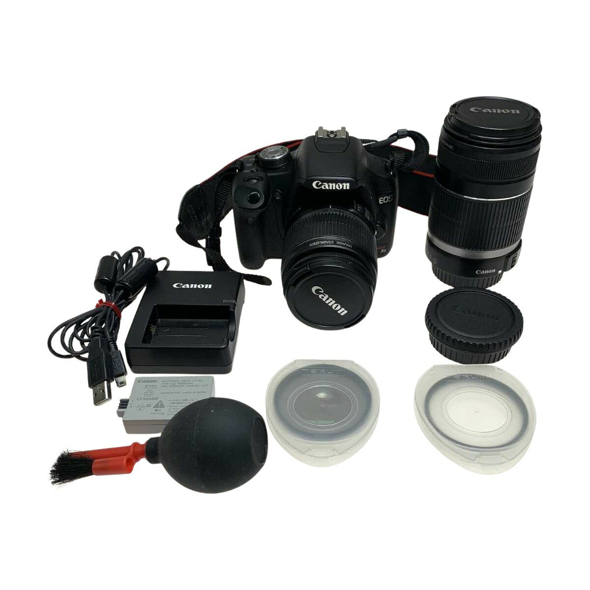 ●●【中古】CANON キャノン デジタル一眼レフカメラ レンズ2本付き EOSKiss X3 Bランク