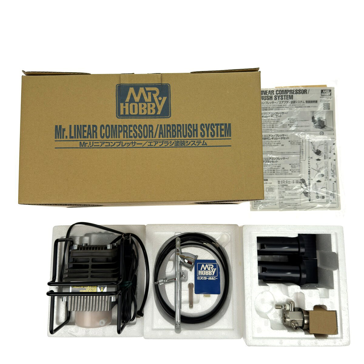 【中古】GSIクレオス Mr.リニアコンプレッサーL5/エアブラシセット PS321 Bランク