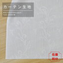 生地 カーテン生地 約148×300cm 布 ハンドメイド レースカーテン リーフ柄 ボタニカル 生地 ウォッシャブル 防炎 日本製 ミラーレースカーテン 高遮...