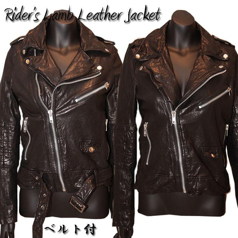 樂天商城 - 【OFF Price】 ウォッシュライダースジャケット ラムレザージャケット