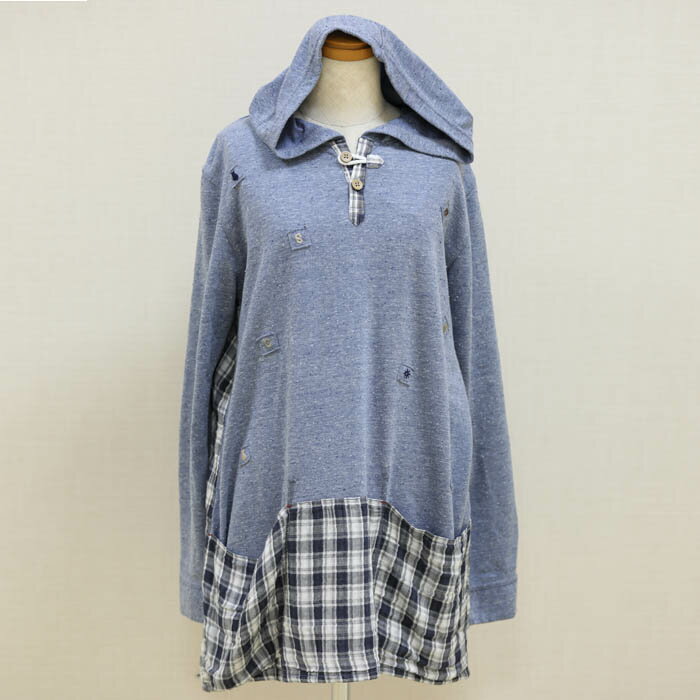 新品 drug store's フード付き生地切り替えプルオーバーのサムネイル