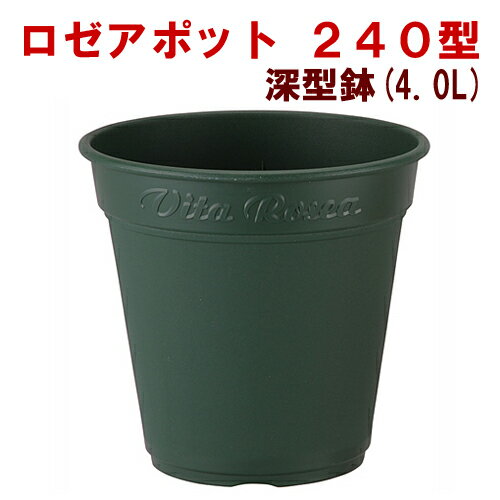 Rakuten - ガーデニング 雑貨 植木鉢 おしゃれ 鉢 大型 緑色 長鉢 丸鉢 丸型 プラ鉢 プラスチック鉢 アップルウェアー ロゼアポット 240型 グリーン 240Φx235mm 4905980144040