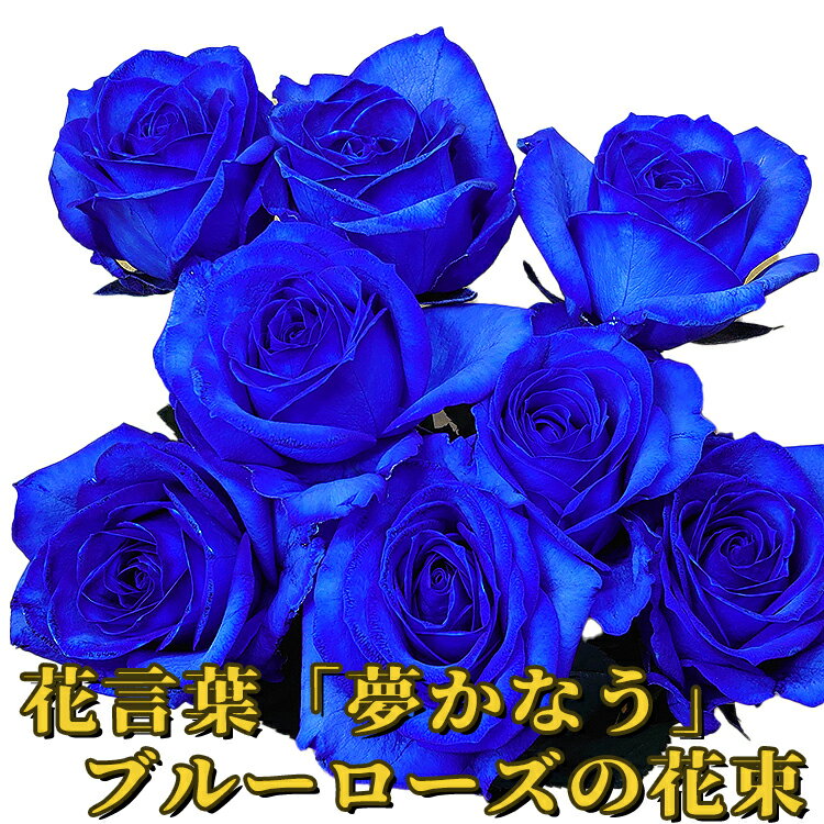 ブルーローズ 花束 ロイヤルブルー 青いバラ 青薔薇 お祝い プロポーズ 誕生日 記念日 開店祝い 男性向け プレゼント…
