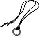 ネックレス メンズ 革ひも リングネックレス ダブルリングネックレス メンズネックレス シンプル レディースネックレス メンズアクセサリー 革ひも レザー リン...