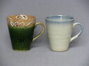 【瀬戸焼せともの】【エコ陶器】【マグ】織部唐草マグ/おふけ渕呉須マグ※お湯等の水分を長時間入れたままにしないでください。土の特性により稀に染み出ることがございます。