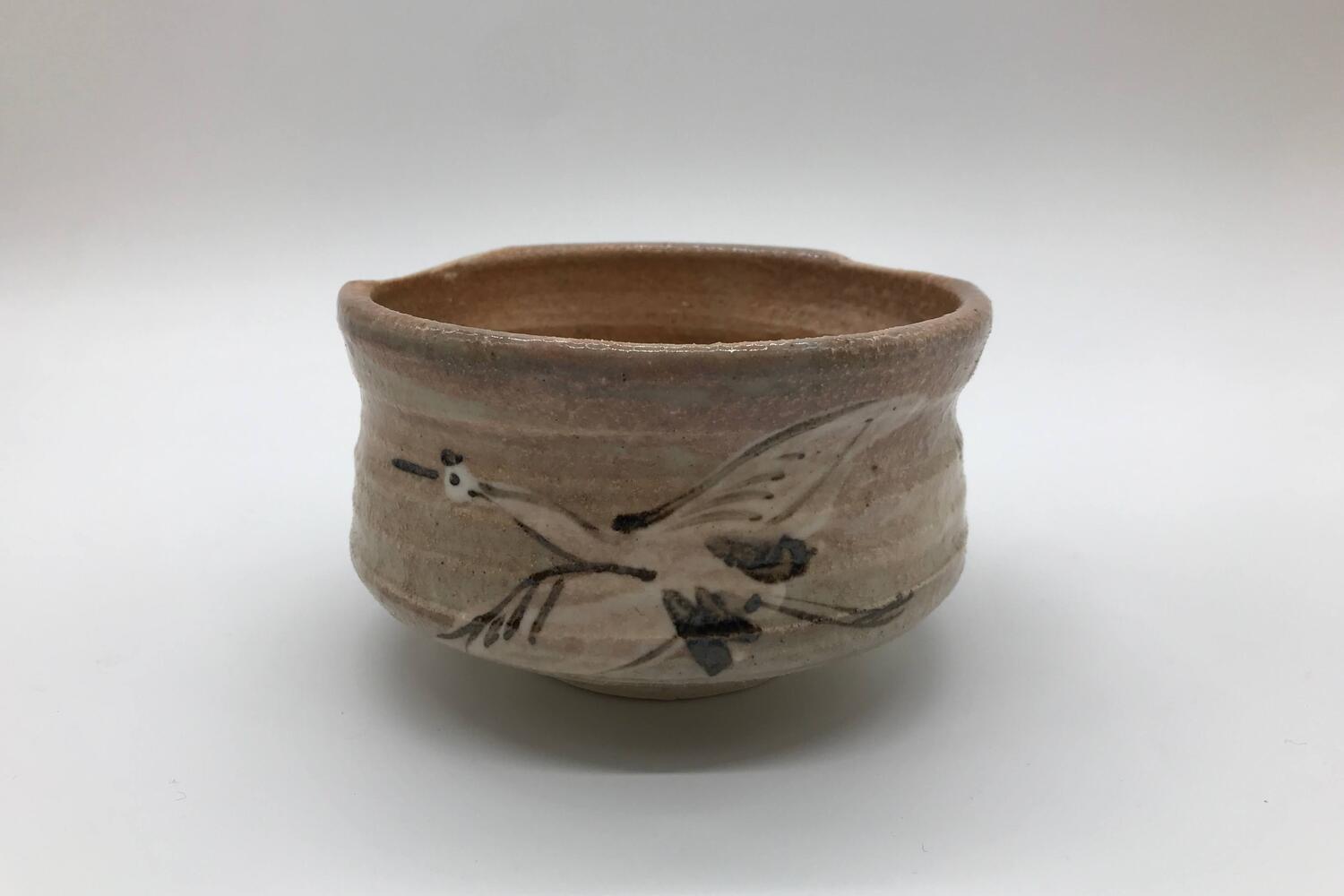 【作家物/初代春鼎（しょだいしゅんてい）作】【瀬戸焼/せとやき/せともの】【抹茶/茶碗】【新品/多少難あり/小傷等あり】【故人の為木箱の箱書き無し】御本手鶴抹茶碗