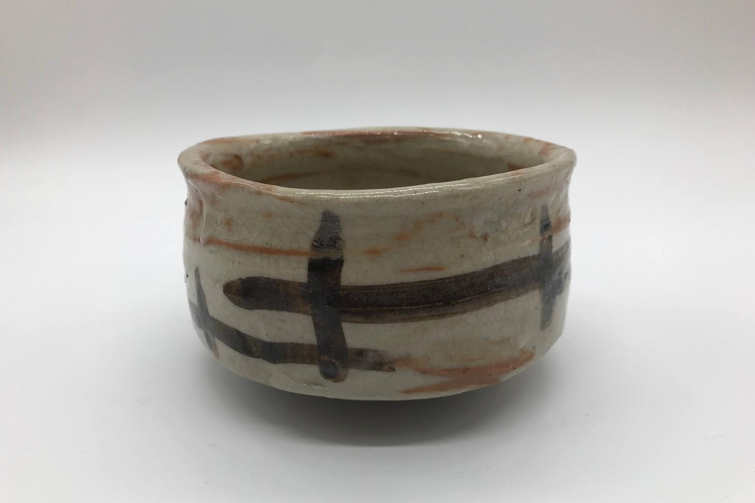 【作家物/初代春鼎（しょだいしゅんてい）作】【瀬戸焼/せとやき/せともの】【抹茶/茶碗】【新品/多少難あり/小傷等あり】【故人の為木箱の箱書き無し】御本手桃山紋抹茶碗