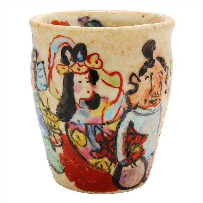 【美濃焼(みのやき)】【酒器/徳利/盃/ぐい呑】【ギフト/プレゼント/お祝い/内祝い】色絵七福神ぐい呑