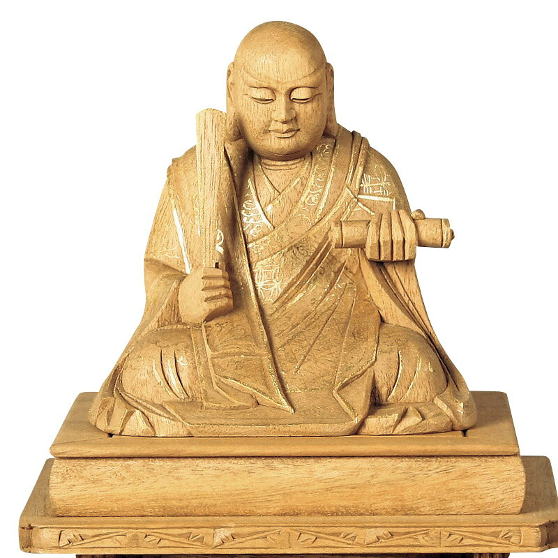【マラソンSALE！10%OFF】仏像 【楠木地彫】 日蓮 金泥書　3.0寸（高さ：185mm） 木彫 仏像販売 通販 日蓮宗 仏壇 仏具 roanshop-10014888 ロアン 〜仏壇仏具館〜 サンプル画像2