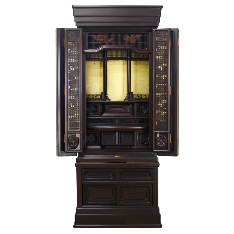 【スーパーSALE!10%OFF】高級唐木仏壇「洛陽」(らくよう) 18号 紫檀材 幅61.5cm