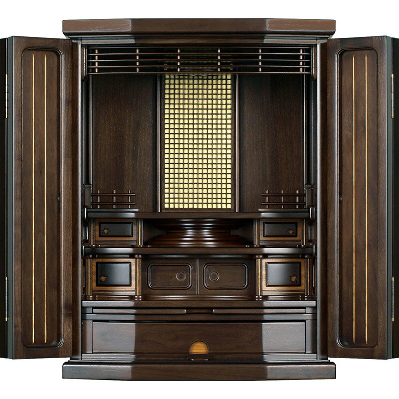 【スーパーSALE!51%OFF】ミニ仏壇 「フィオンダ」 ウォールナット 15x20号(v13-102-3)/家具調仏壇 モダン仏壇 ミニ仏壇 小型仏壇 モダ...