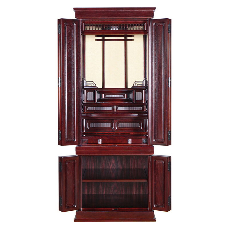 【スーパーSALE!51%OFF】国産仏壇 「アウグネス-U」 漆仕上 14号 (v13-114-3)/家具調仏壇 モダン仏壇 床置き 仏壇台付き リビング 仏...