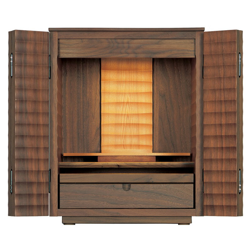 【スーパーSALE!51%OFF】国産仏壇 モダン仏壇 「ファーリー」 ウォールナット 17号 (v13-058-2)/家具調仏壇 モダン仏壇 ミニ仏壇 小型仏...