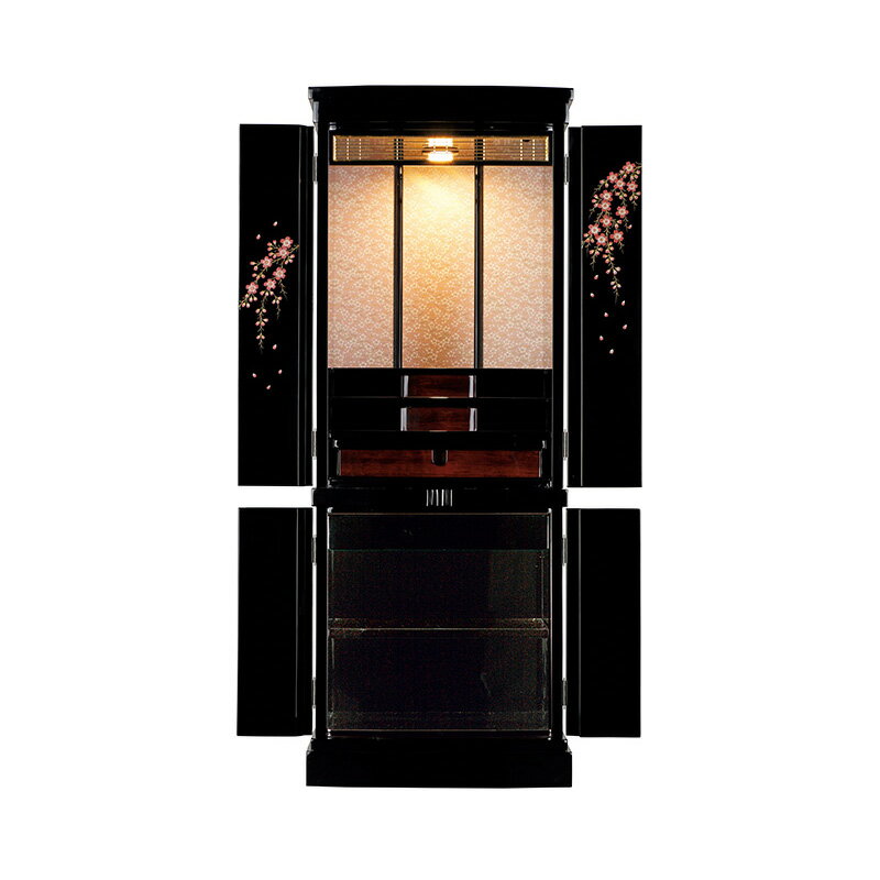 【スーパーSALE!51%OFF】仏壇 モダン仏壇 「桜花」 16×46号 (v13-135-1)/家具調仏壇 モダン仏壇 床置き 仏壇台付き リビング 仏壇 ...