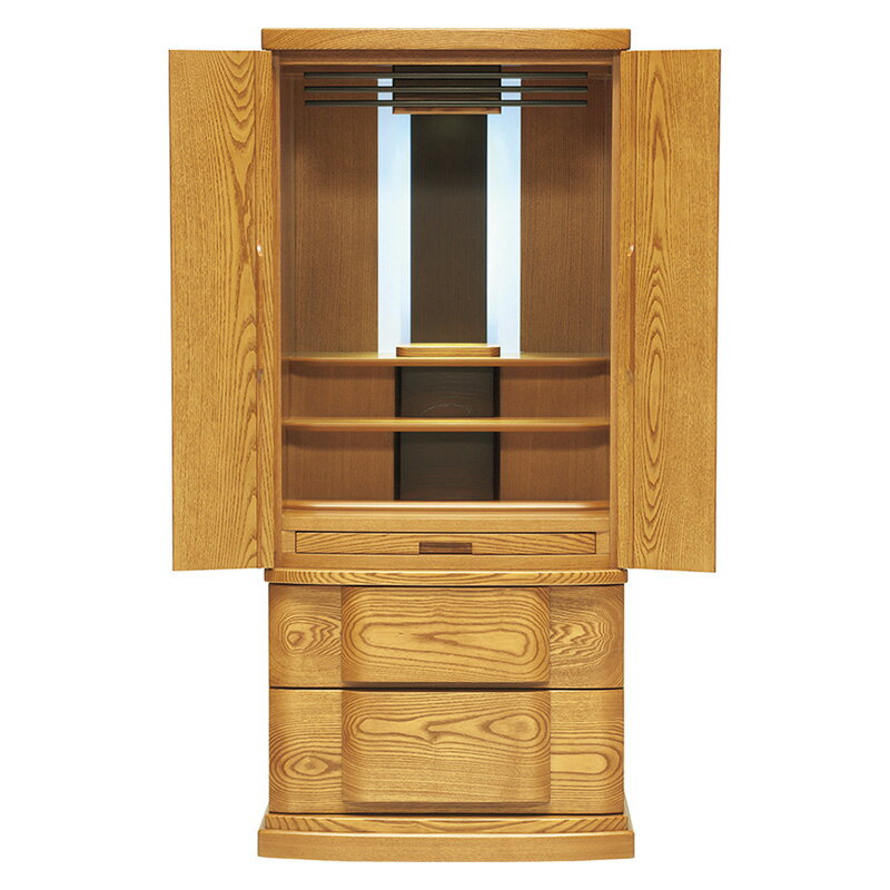 【スーパーSALE!51%OFF】国産仏壇 「カルモ」 ライト色 18×40号 (v13-115-2)/家具調仏壇 モダン仏壇 床置き 仏壇台付き リビング 仏...