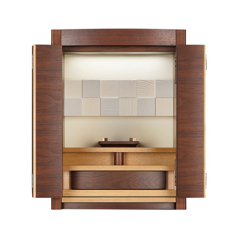 【スーパーSALE!51%OFF】仏壇 「ルカテルニ」 ウォールナット・タモコンビ 16号 (v13-019-3)/家具調仏壇 モダン仏壇 ミニ仏壇 小型仏壇 ...