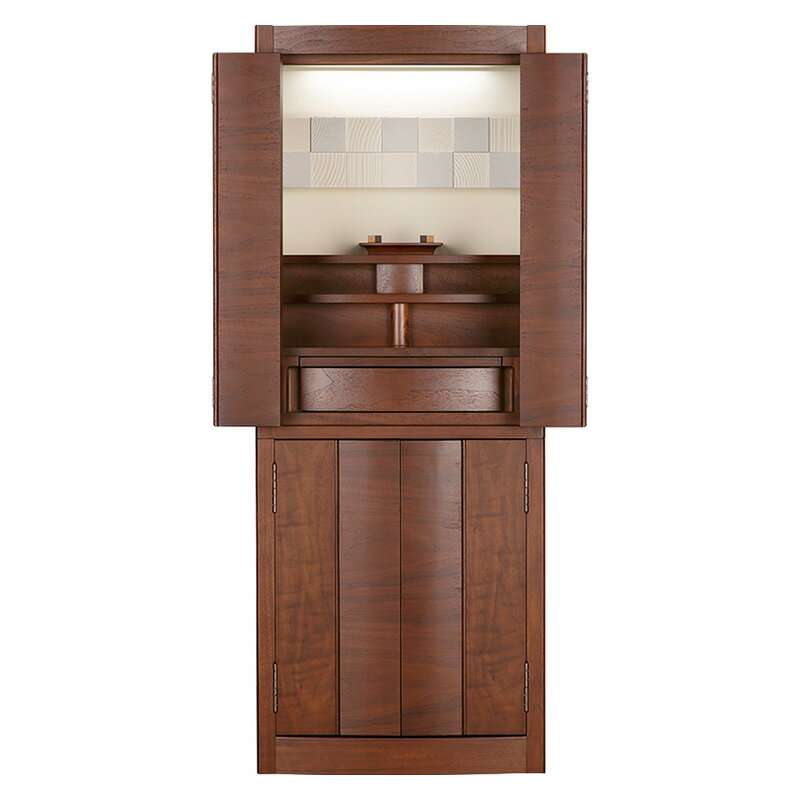 【スーパーSALE!51%OFF】仏壇 「エミリュック」 ウォールナット 15×40号 (v13-020-3)/家具調仏壇 モダン仏壇 床置き 仏壇台付き リビ...