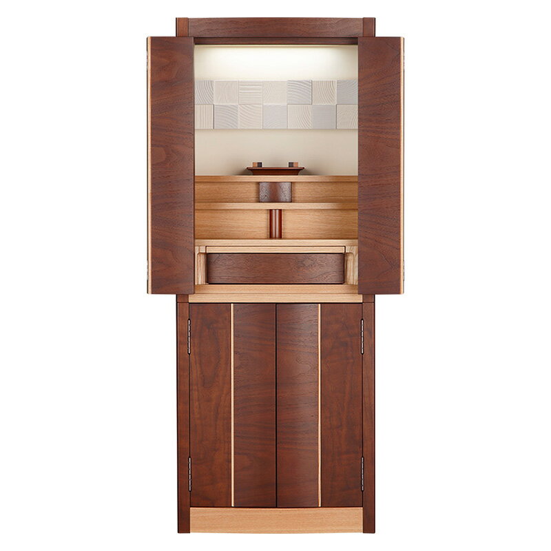 【スーパーSALE!51%OFF】仏壇 「エミリュック」 ウォールナット・タモ コンビ 15×40号 (v13-020-2)/家具調仏壇 モダン仏壇 床置き 仏...