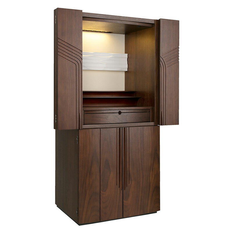 【スーパーSALE!51%OFF】仏壇 「ティエロワ」 ウォールナット 18×40号 (v13-025-2)/家具調仏壇 モダン仏壇 床置き 仏壇台付き リビン...