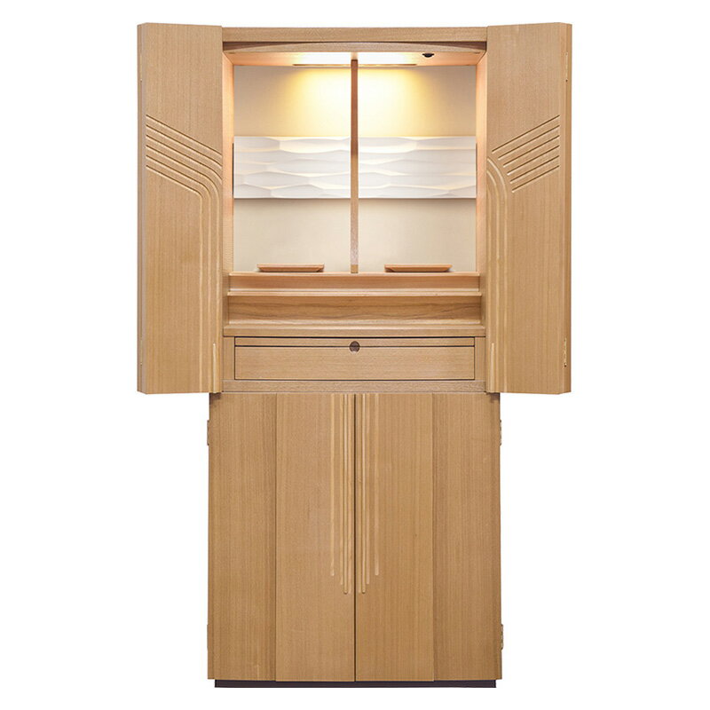 【スーパーSALE!51%OFF】仏壇 「ティエロワ」 タモ 18×40号 (v13-025-1)/家具調仏壇 モダン仏壇 床置き 仏壇台付き リビング 仏壇 ...