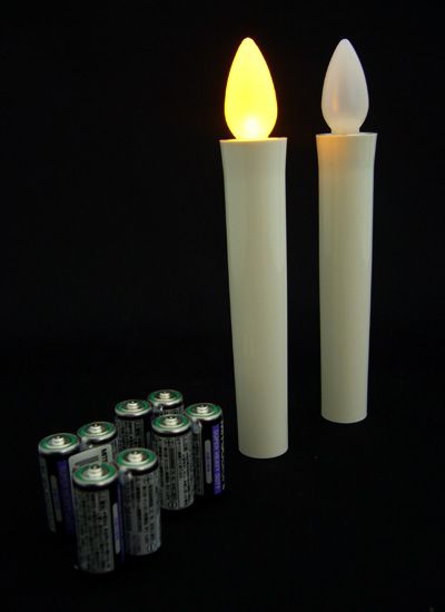 【安心のろうそく】 2本入り（白色）【中】17.6cm ろうそく LED(6501-0200) 2