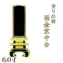 位牌 面金京中台 6.0寸 本位牌 板位牌 黒塗 位牌 文字 送料無料 仏具 金箔 仏壇 名入れ